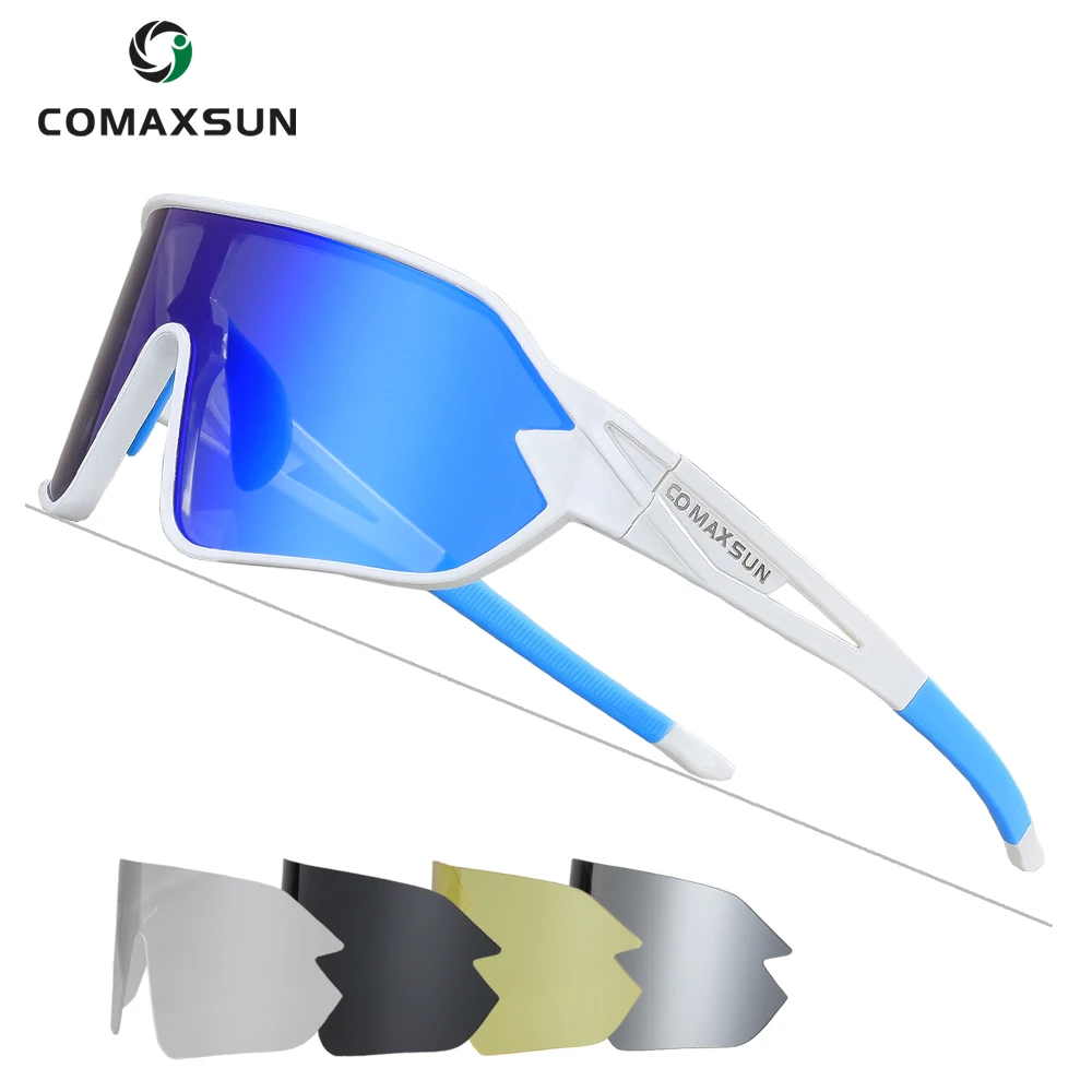 

COMAXSUN Polarized Cycling Glasses Mirror Bike Goggles Outdoor Sports Anti-UV400 Bicycle Sunglasses UV 400 With 5 Lens TR90 828
