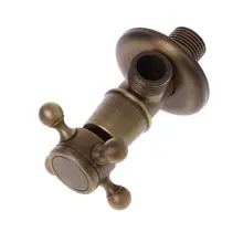 Античный латунный треугольный клапан 1/" с наружной резьбой для контроля воды, Угловой запорный клапан для ванной комнаты