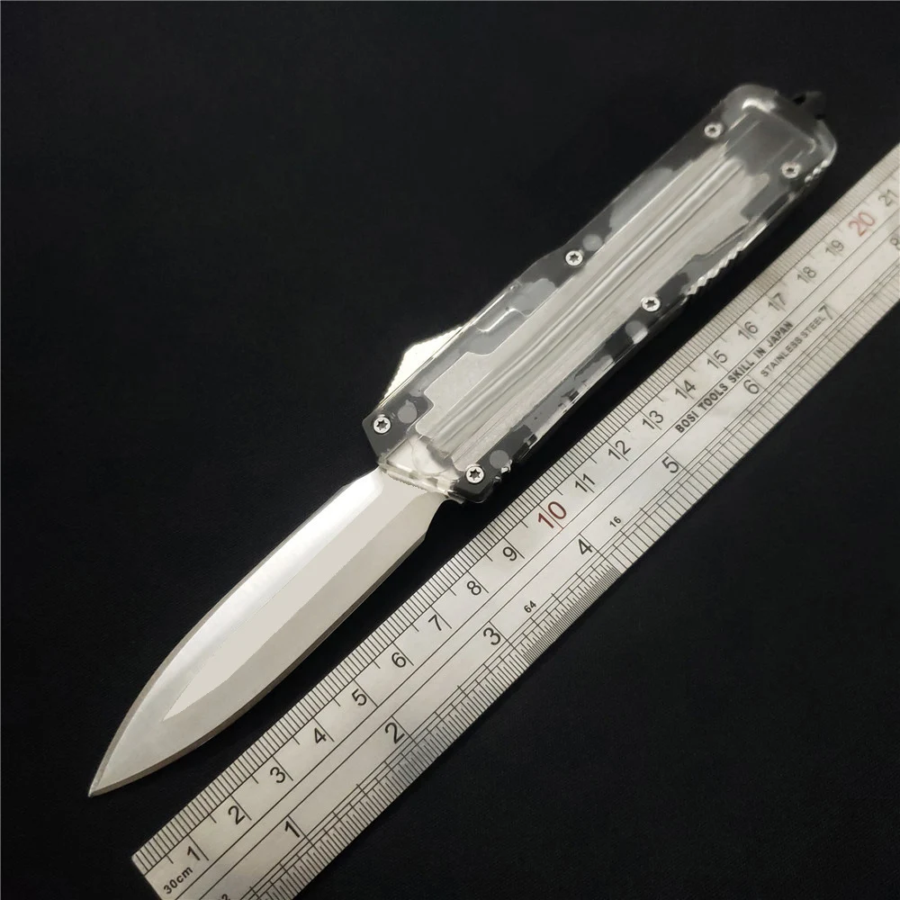 Double Edge Gryan Store MiRo-TP ножи с фиксированным лезвием D2 лезвие из сплава ручка для выживания на открытом воздухе Тактический походный карманный нож инструменты для повседневного использования - Цвет: Double Edge