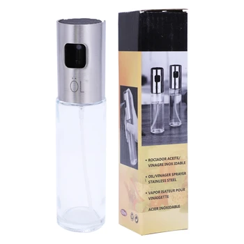 

Portable Olive Oil Sprayer Dispenser for Cooking/BBQ/Salad/Stainless Steel Grilling Oil glass Bottle