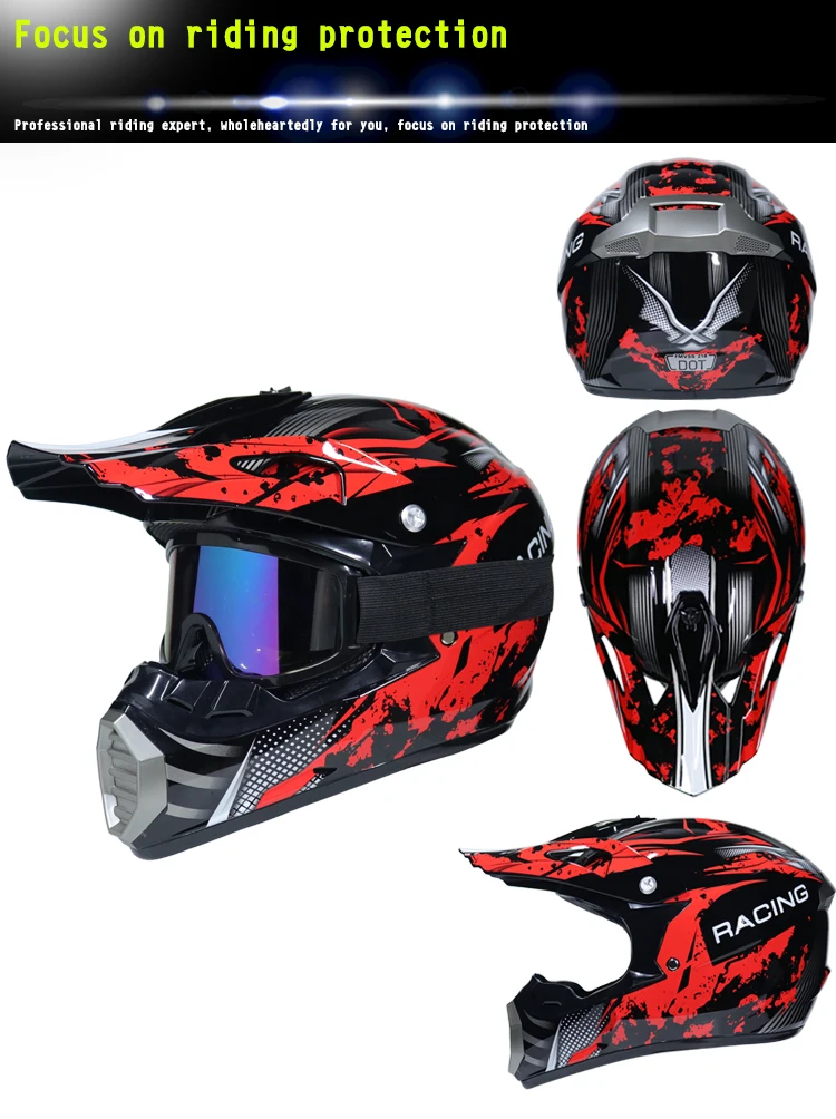 Супер-Крутой мотоциклетный внедорожный шлем ATV Dirt Bike шлем MTB Горный шлем полный шлем 3 подарка и много дизайнерских емкостей