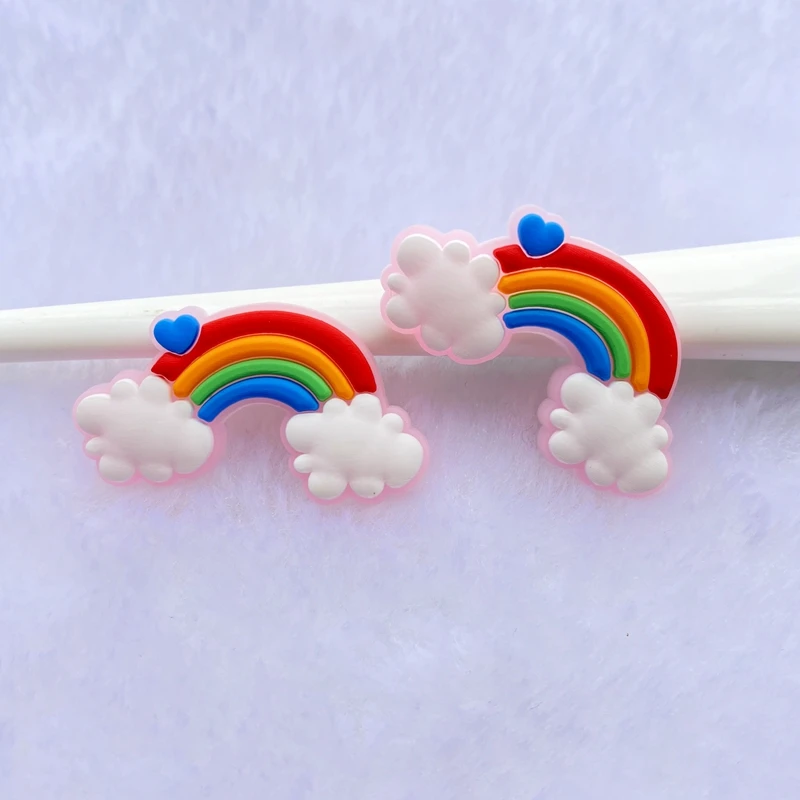 10/20pcs Cute Rainbow PVC Glue Flat Back DIY Scrapbook Embellishment