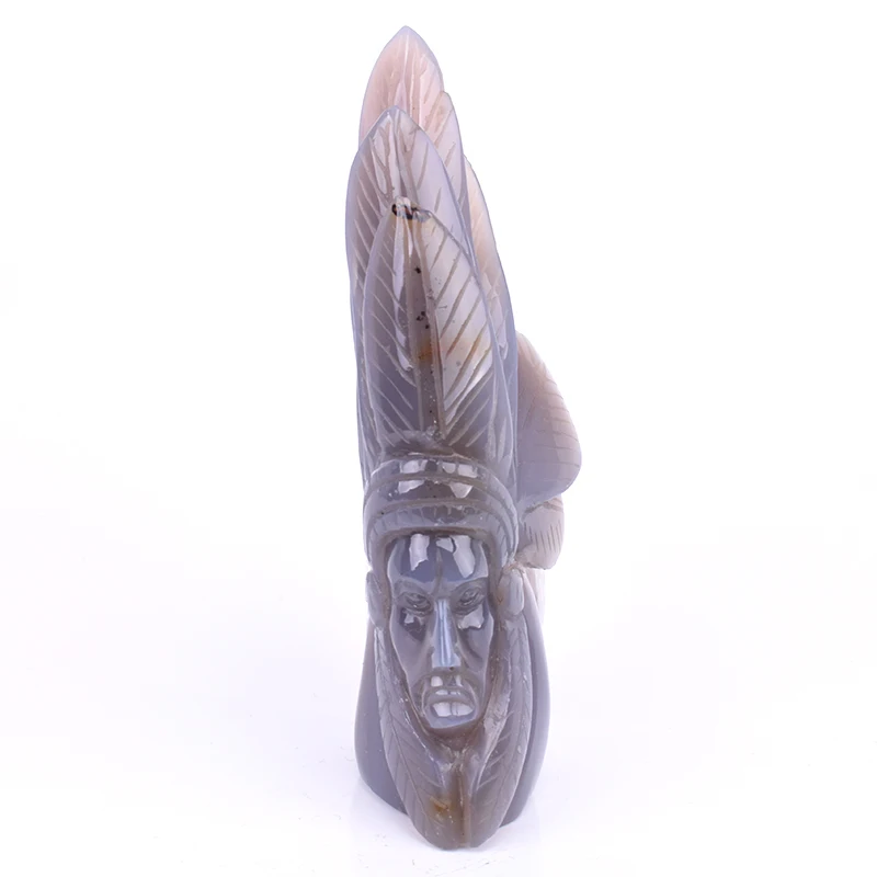 

3.5 to 5.8 Inch Indian Skull Healing Gemstone Crystal Healing Art Sculpture Carved Crystal Skull Statue Antique Home Decor