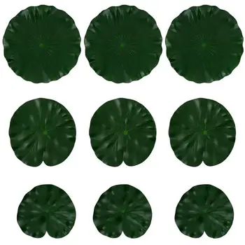 

9 PCS Leaf EVA Simulation Floating Creative Decor Water Ornament Lotus Leaf Artificial Leaves For Fish Tank Pool Aquarium