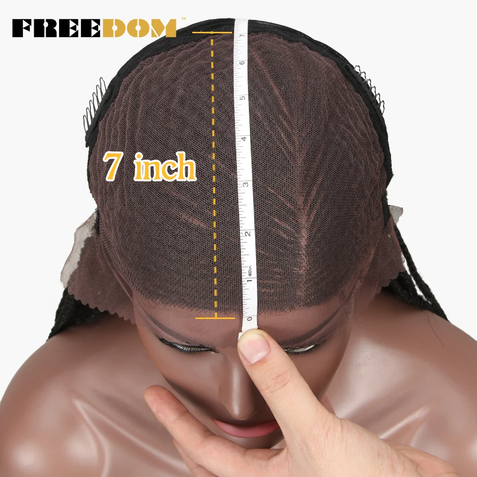 Dianteira do Laço Sintético para Preto Rabo de Cavalo Liberdade Trançado Peruca Feminino Livre Despedida Ombre Marrom Crochê Trança Cabelo Cosplay 13*7 6 Cheap Perucas sintéticas