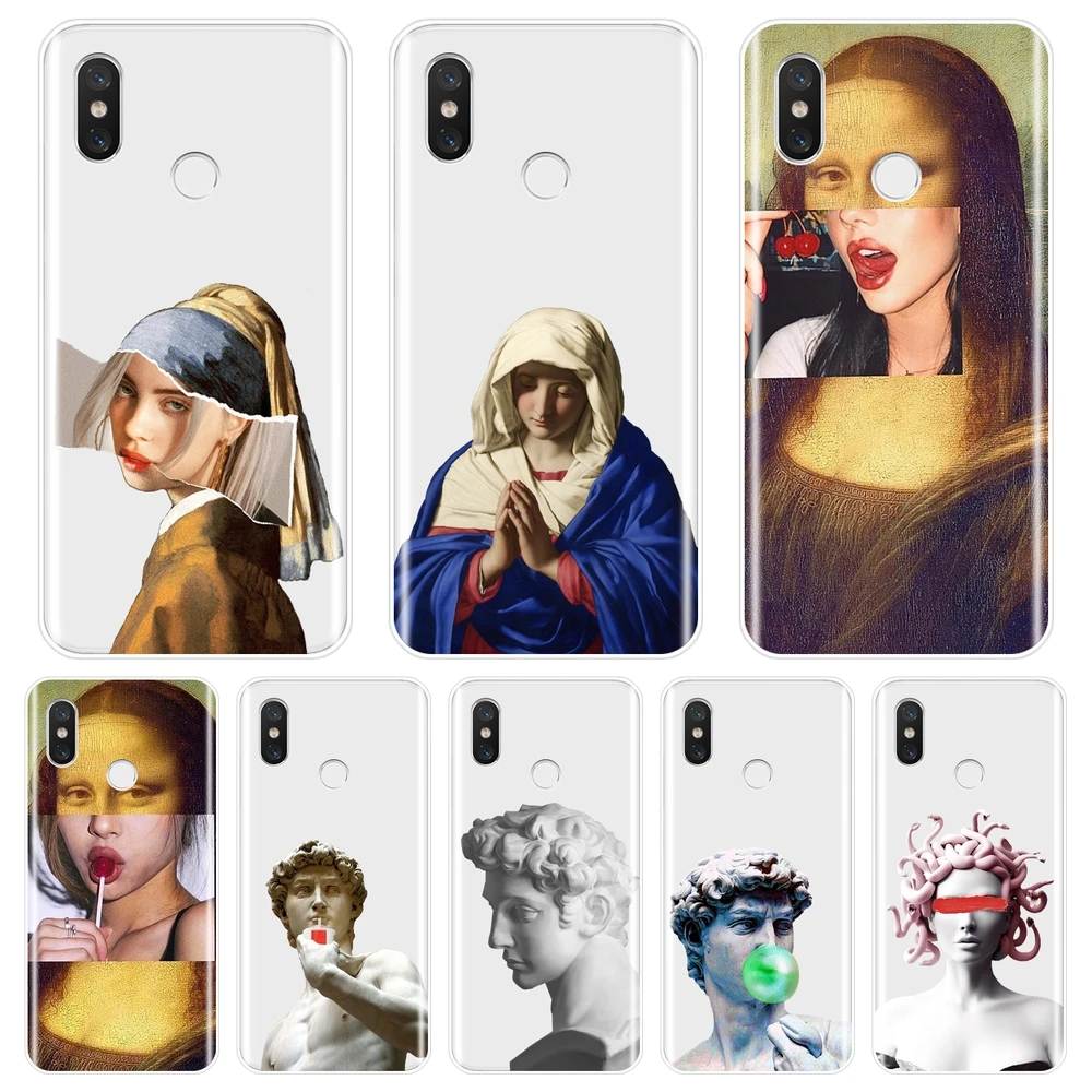 Задняя крышка для Xiaomi MI A1 A2 LITE 8 SE мягкий силиконовый чехол с забавным рисунком
