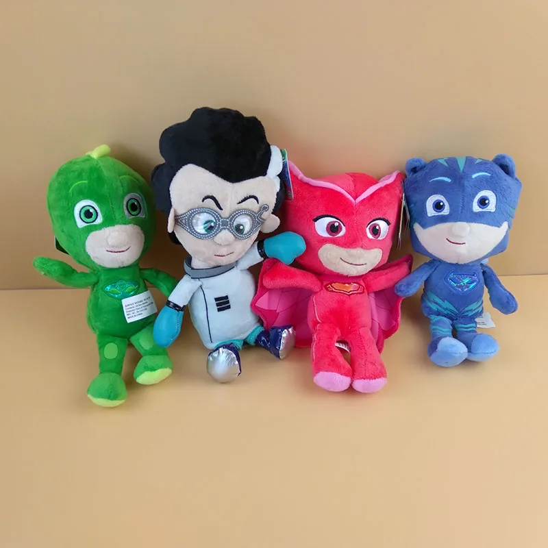 4 шт./компл. 20 см мультфильм Pj Catboy Owlette Gekko накидка маски Juguete Аниме фигурки плюшевые Boneca детские игрушки для детей подарок S50