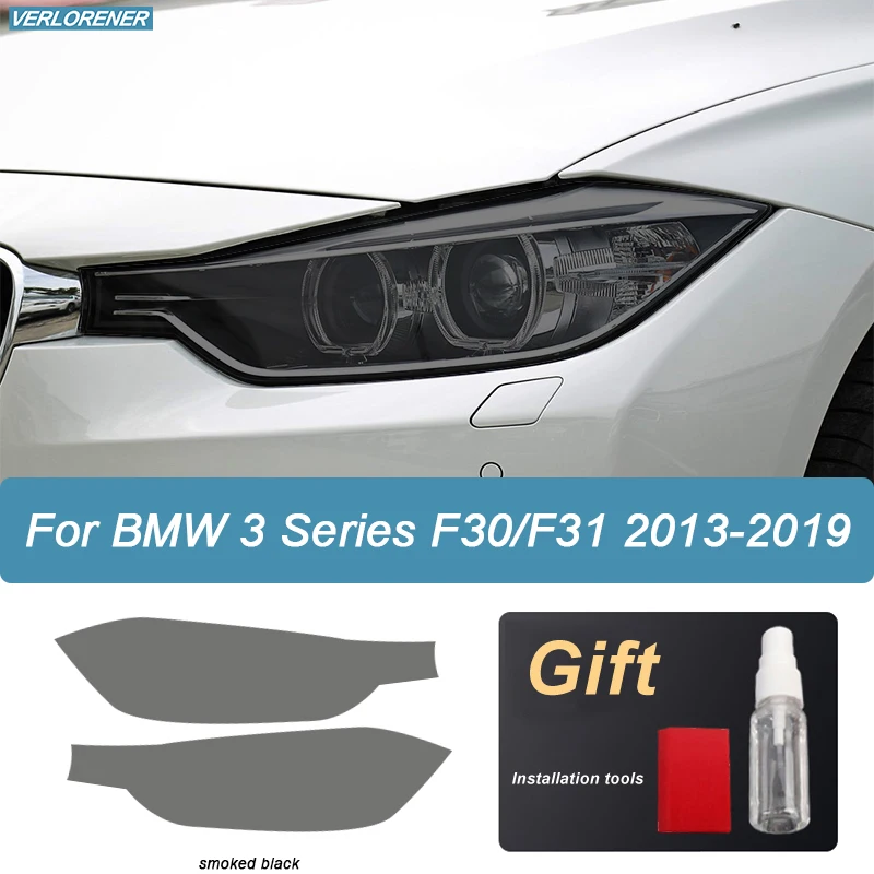 2 Pcs Pellicola Protettiva per Fari Auto Fumé Nero Tinta Wrap Vinile  Trasparente TPU Adesivo, per BMW Serie 3 F30 F31 Touring