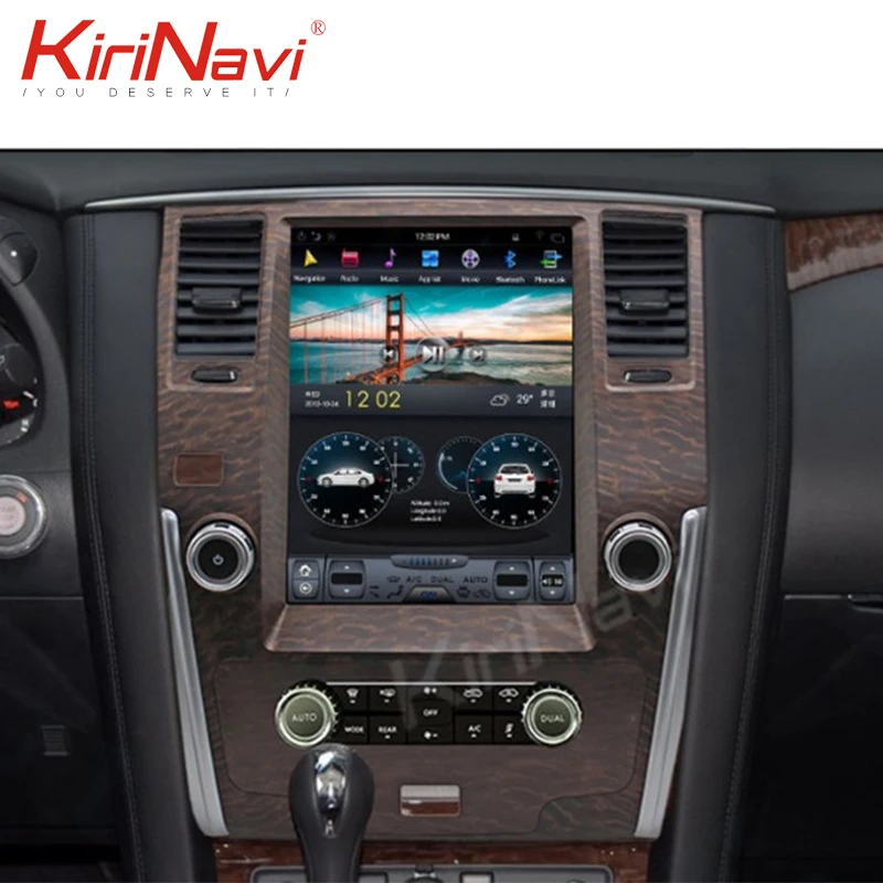 KiriNavi вертикальный экран Tesla style 12," Android 8,1 Автомобильный мультимедийный Dvd навигатор для Nissan Patrol радио Automotivo 2012