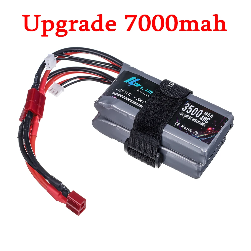 Upgrade 7000mah for Wltoys rc car battery 2s 7.4 V 3500mAh Lipo 1/14 144001 12428 RC | Игрушки и хобби
