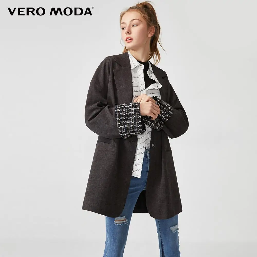 Granit mel. Vero Moda женский классический блейзер прямого кроя | 319308591 - Цвет: Granit mel.