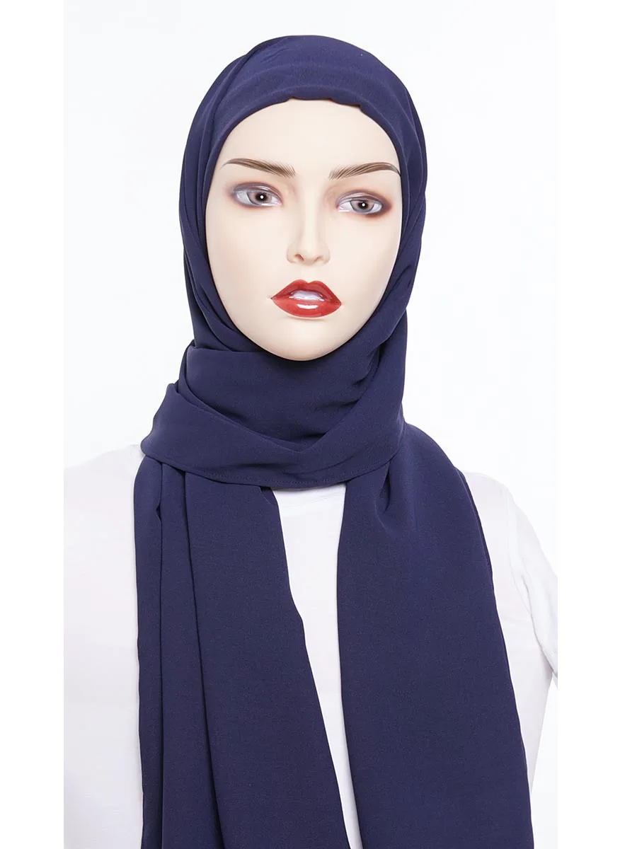 Мусульманский женский хиджаб Турция Khimar Малайзийский лед креп Твердые крышки головной платок капот накладной длинный платок ислам Дубаи одежда