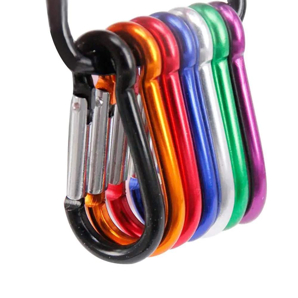 

7Pcs Carbine Aluminum Snap Hook Carabiner D-Ring Key Chain Clip Keychain Hiking Camp Carabiner For Keys Hot Sales