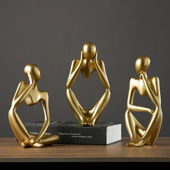 

Thinker Model Decoration Abstract Character Creative Resin Model Set Home Decoration Living Room Study Office Art Model