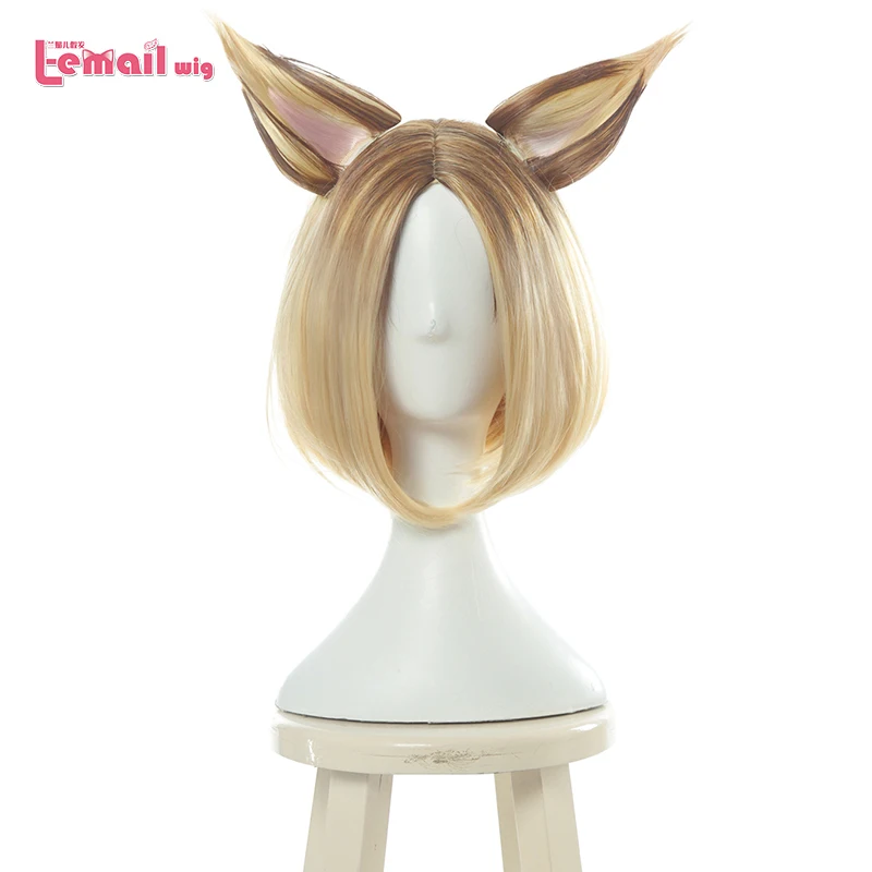 

L-email wig Game LOL KDA Ahri Cosplay Wigs K/DA Prestige Edition Short Mixed Color Cosplay Wig Heat Resistant Synthetic Hair