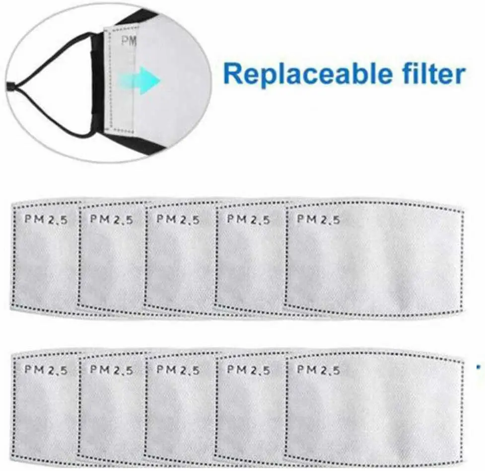 

20pcs/Lot PM 2.5 Filter 5-Ply Activated Carbon Filters KN90 Air Filter for Cotton Face Mask