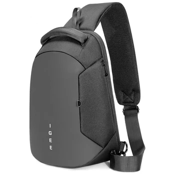 

Multifunction Crossbody Bags Men USB Charging Chest Pack Short Trip Messengers Chest Bag Water Repellent Shoulder Bag Male