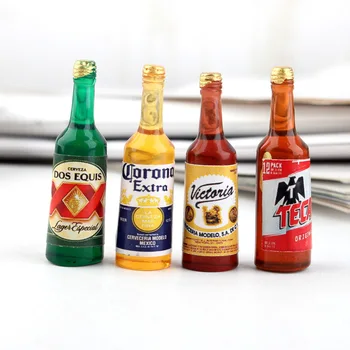 

20Pcs Miniature 3D Simulation Beer Bottles Resin Cabochon Fake Food Embellishments For Scrapbooking Jewelry Making Accessories