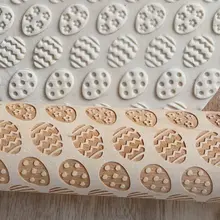 Пасхальное яйцо печать деревянная Скалка 3D тиснением Скалка Для Выпечки дома Kicthen can CSV