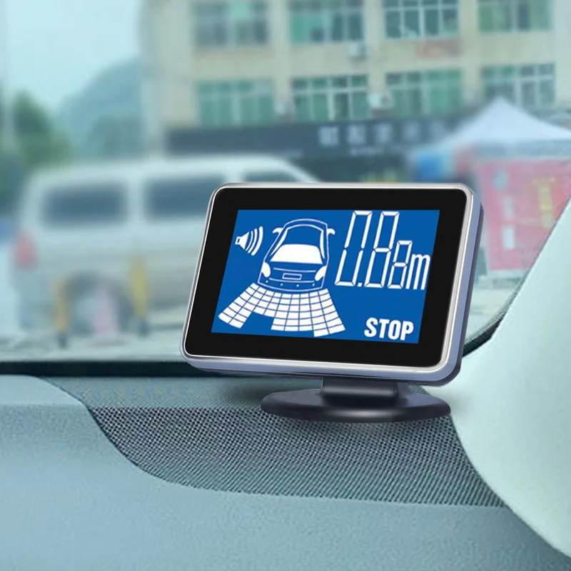 Car Parking Sensor Backup Radar Kit With 4 Parktron Sensors LCD Display Accessories Voice Reverse Detector Security Alert System