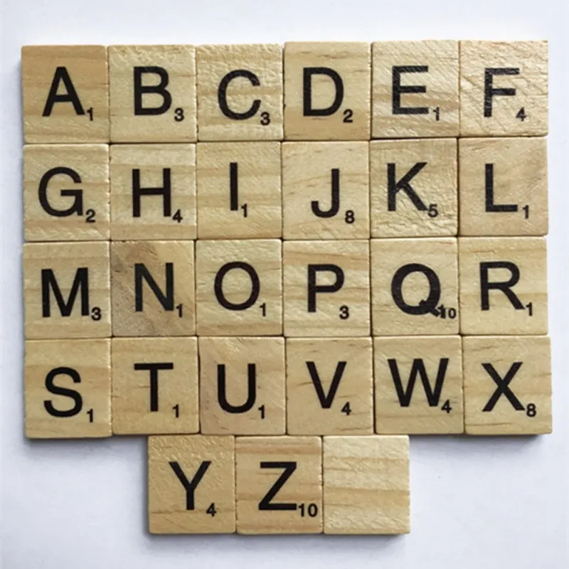 100 шт. деревянные буквы плитки Scrabble плитки блоки для детей образование игра части замены DIY ремесла ювелирных изделий скрапбу