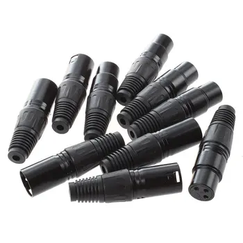 

5 Pairs o Mic Microphone Adapter XLR 3 Pin Male/ Female Connector