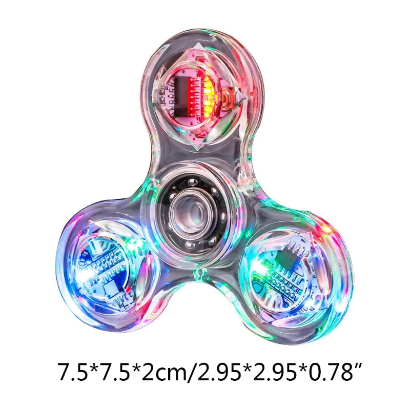 2021 New Transparent LED Light Fidget Spinner Hand Top Spinner EDC Spiner Kids Adult Toy