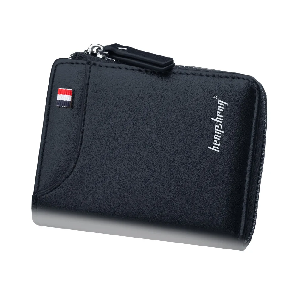 wallet for men short Casual carteras Short Wallets PU Leather Male  billetera hombre luxury small Zipper coins bag cartera hombr - 6