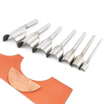 

7pcs Leather Craft Tools Half Round Cutter Handmade Strap DIY Saddle Belt Wallet Punch Sewing Carving Hand Tools 10-40mm Punch