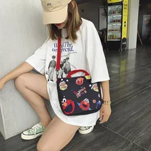 Улица Сезам Холщовая Сумка женская стиль Харадзюку Наплечная Сумка g корейский Стиль Универсальная INS японский стиль ручная Наплечная Сумка