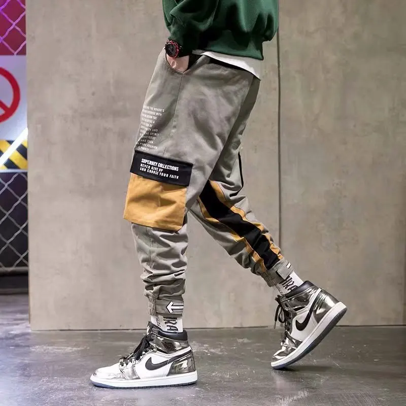 

Men's Overalls Men's Autumn Trendy Brand Loose Casual Pants Street Trendy Men Stitching Contrast Color Nine-point Pants Trend