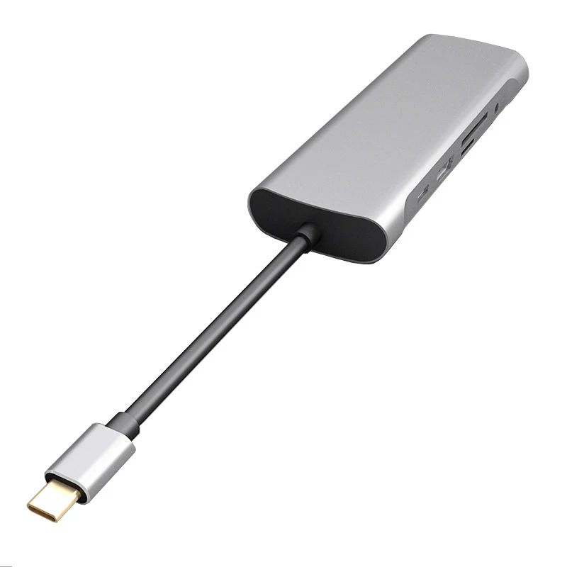 

MultiFunction USB Hub Adapter 10 In1 USB C Hub Adapter Gigabit RJ45 4K HDMI VGA PD Charger SD/TF Card Reader 3.5mm Audio for Mac
