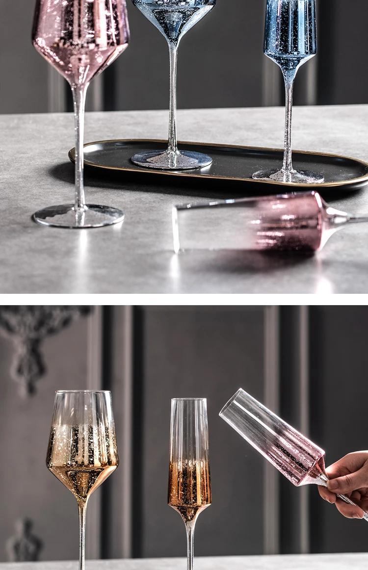 Синий золотой розовый кристалл, стекло со звездным небом бокал для вина Кубок бокал для коктейлей дома вечерние бокалы для шампанского персональный стеклянный стакан