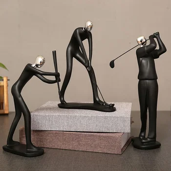 

Black Resin Sports Figures For Living Room Home Decoration Kung Fu/Football Crafts Ornaments For Window Display