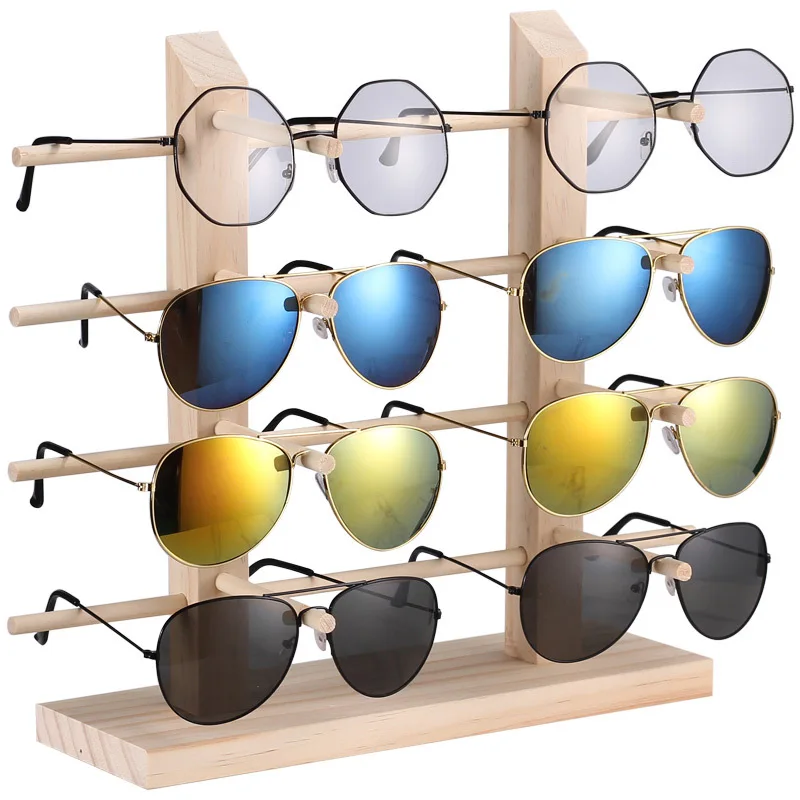 Wooden Glasses Display Stand Sunglasses Spectacle Frame Storage Solid Wood Myopia Spectacle Organizer Holder Store Decoration