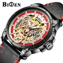 Мужские часы BIDEN лучший бренд класса люкс крутые мужские часы Скелет автоматические механические часы мужские водонепроницаемые часы relogio masculino