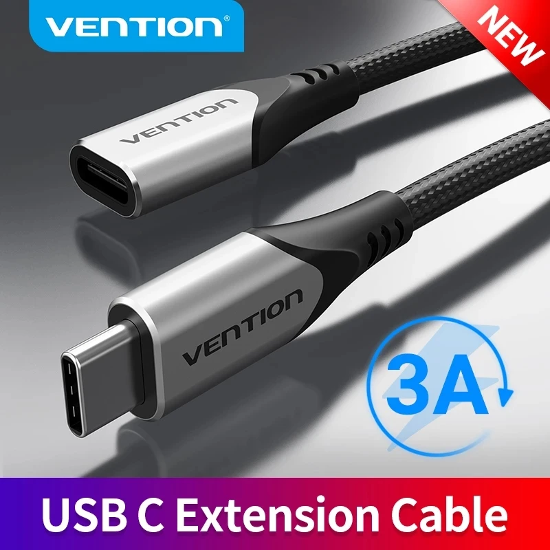 Vention Usb C Extension Cable Male To Female Type C Extender Cord Thunderbolt 3 4k Cable For