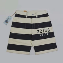 BOB DONG/Винтажные шорты с принтом в виде узника 22138, штаны в полоску для мотоцикла 16 унций