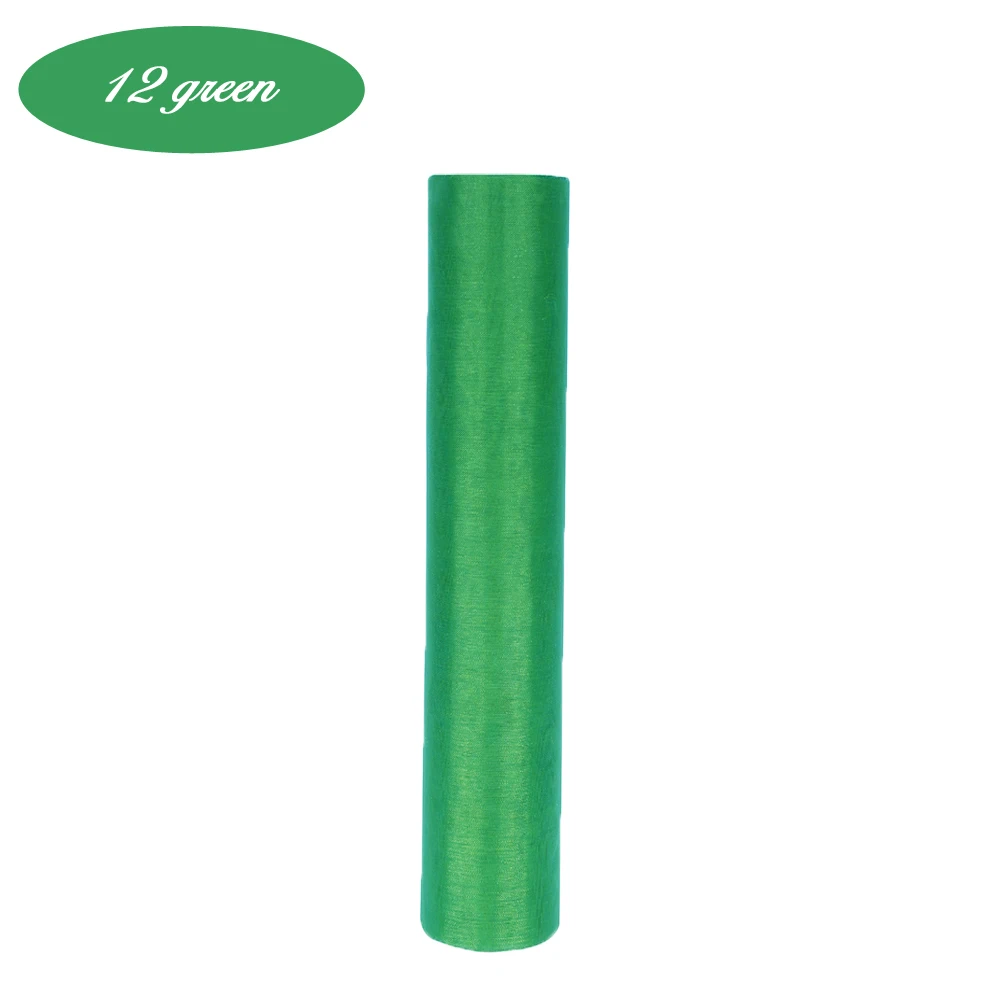 26M*29CM Organza Roll for DIY Wedding Flowers Chair Cover Crystal Organza Tulle Roll Fabric for Christmas Event Party Decoration - Цвет: 12