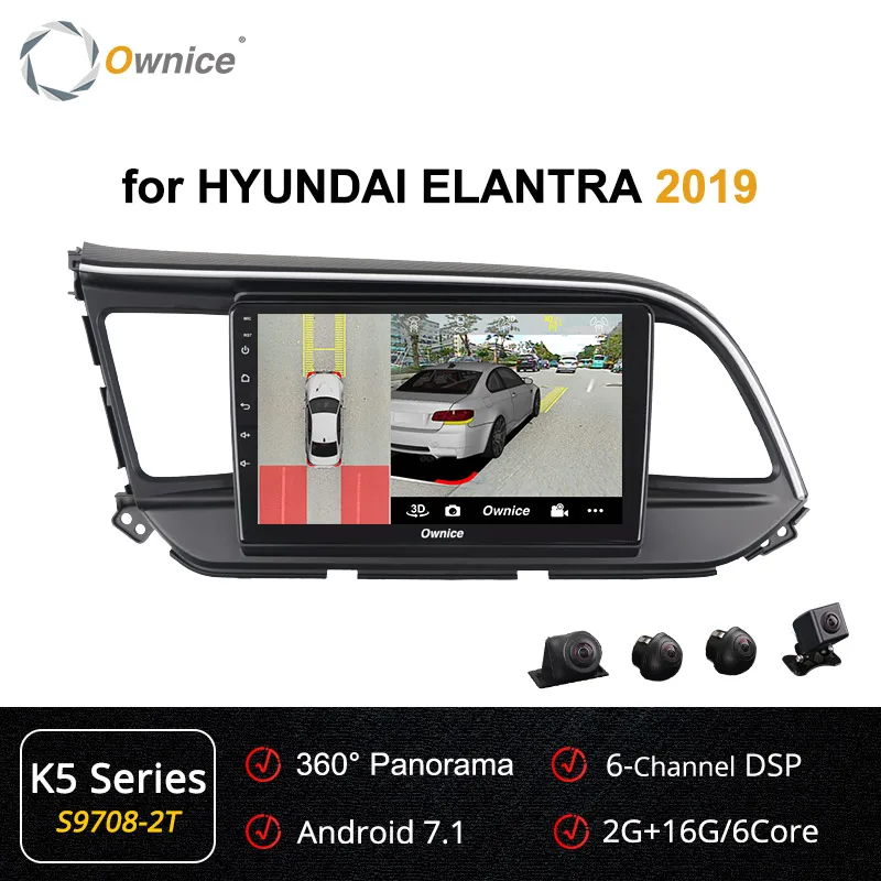 S9708-2 K5 Ownice Автомагнитола " для hyundai Elantra K3 K5 K6 gps navi Android 9,0 Octa 8 Core 4G LTE 62GB 360 Panorama DSP - Цвет: S9708-2 K5