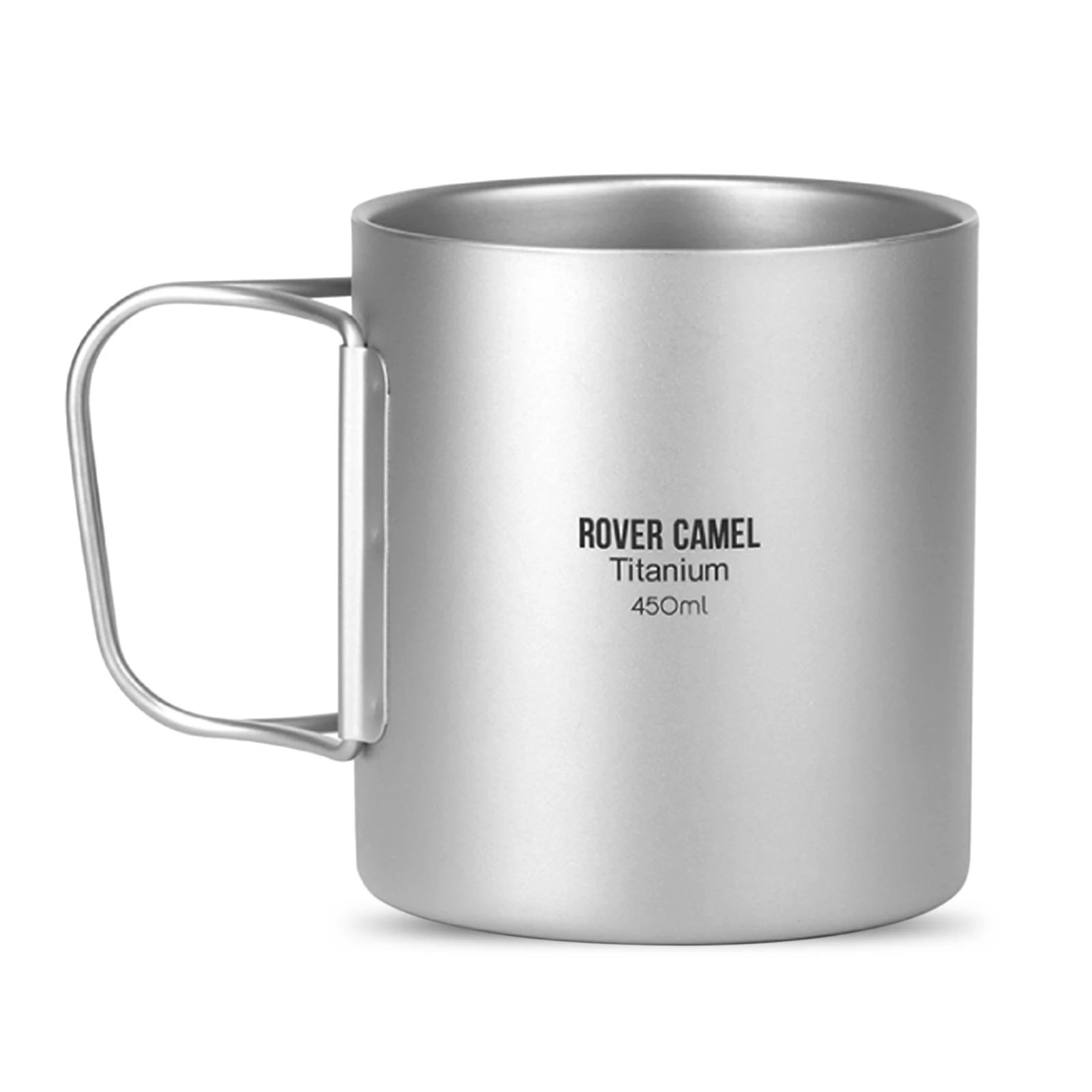 Outdoor 450ml / 220ml Titanium Double Wall Cup Water Coffee Tea Cup Mug with Foldable Handle Camping Equipment 캠핑용품