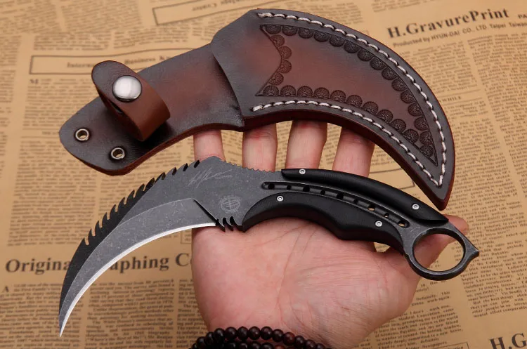 b Фиксированный Karambit 9cr18mov лезвие сталь+ G10 Ручка уличный кемпинг тактический охотничий коготь ножи утилита выживания EDC ручной инструмент - Цвет: b