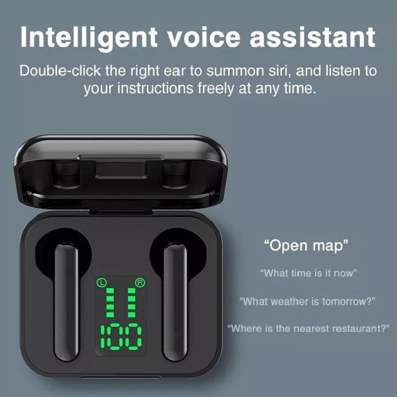 Bluetooth Earphones Touch Stereo Headsets HiFi Music Sport Waterproof Wireless Earphone Led Display Earbuds PK I12 Tws Inpods 12