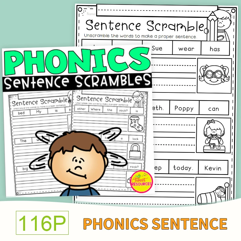Phonics Sentence Scrambles For Kindergarten And First Grade Worksheets Preschool Learn English Words Passages Workbooks Kids- AliExpress Phonics Sentence Scrambles For Kindergarten And First Grade Worksheets Preschool Learn English Words Passages Workbooks Kids- AliExpress
