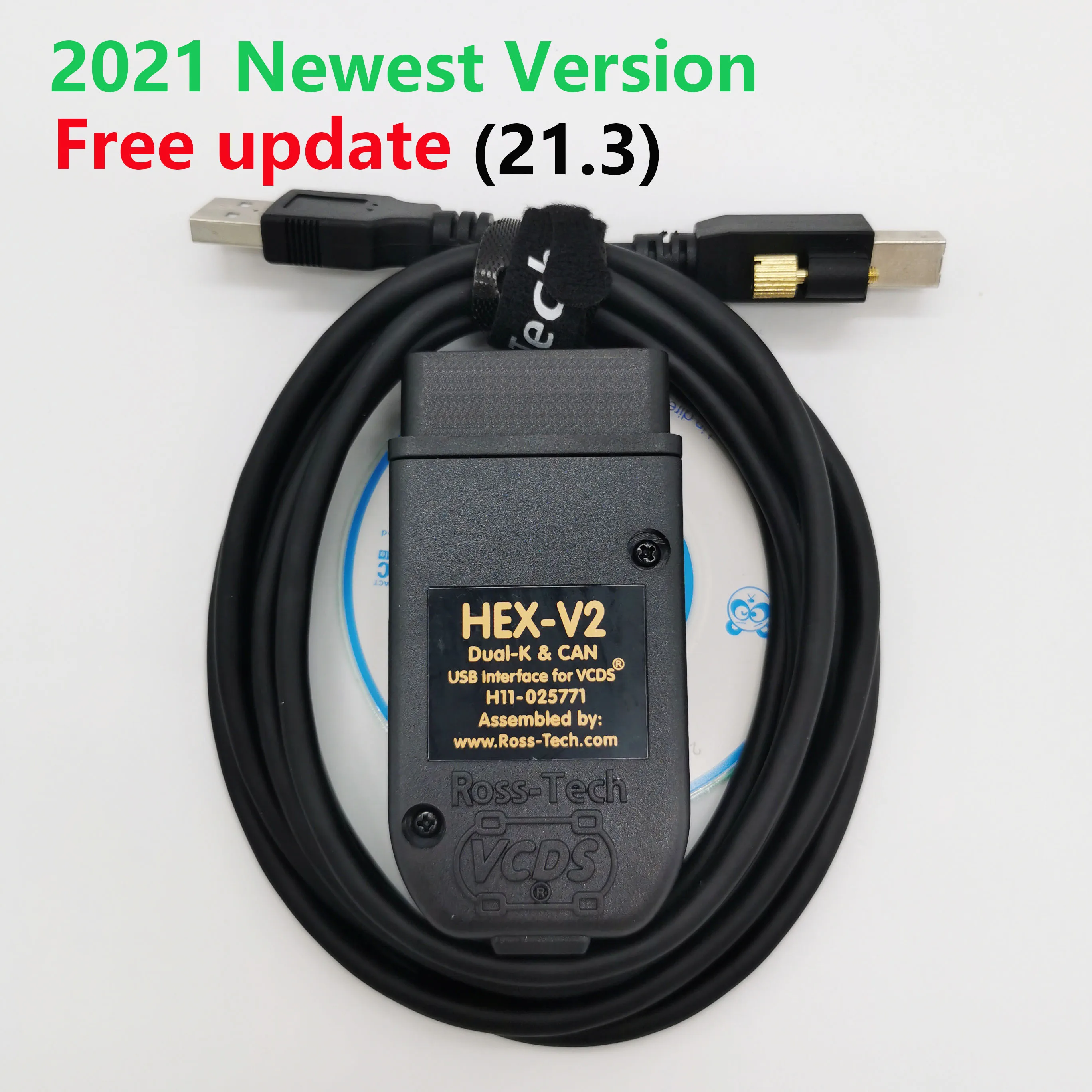 2021 HEX-V2 VAG COM 21.3 VAGCOM 20.12.0 VCDS HEX V2 USB Interface FOR VW AUDI Skoda Seat Unlimited VINs For 1996-2017 | Автомобили и
