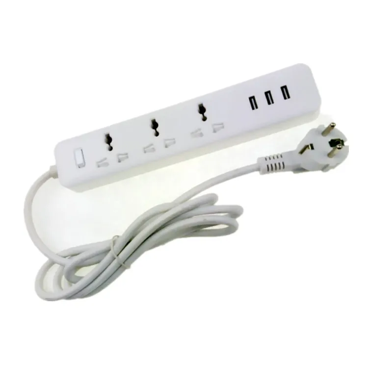 USB свинцовый шнур-Удлинитель сетевой фильтр, 3 мультизарядное устройство, 3 сдвоенная розетка, UniversalStandard бортовые полоски розетка, 100-240V