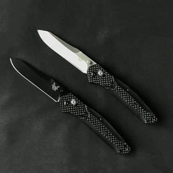 Couteau pliant tactique 940 avec lame 440C, manche en Fiber de carbone, couteaux militaires de poche de défense de sécurité en plein air, outil EDC 
