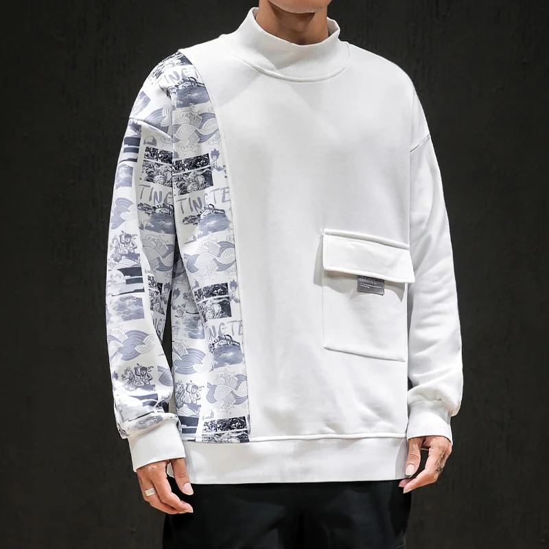 

YOYOO new autumn men clothing cotton sweatshirts men's print casual loose sweatshirt new fashion hoodie men's sweatshirt man