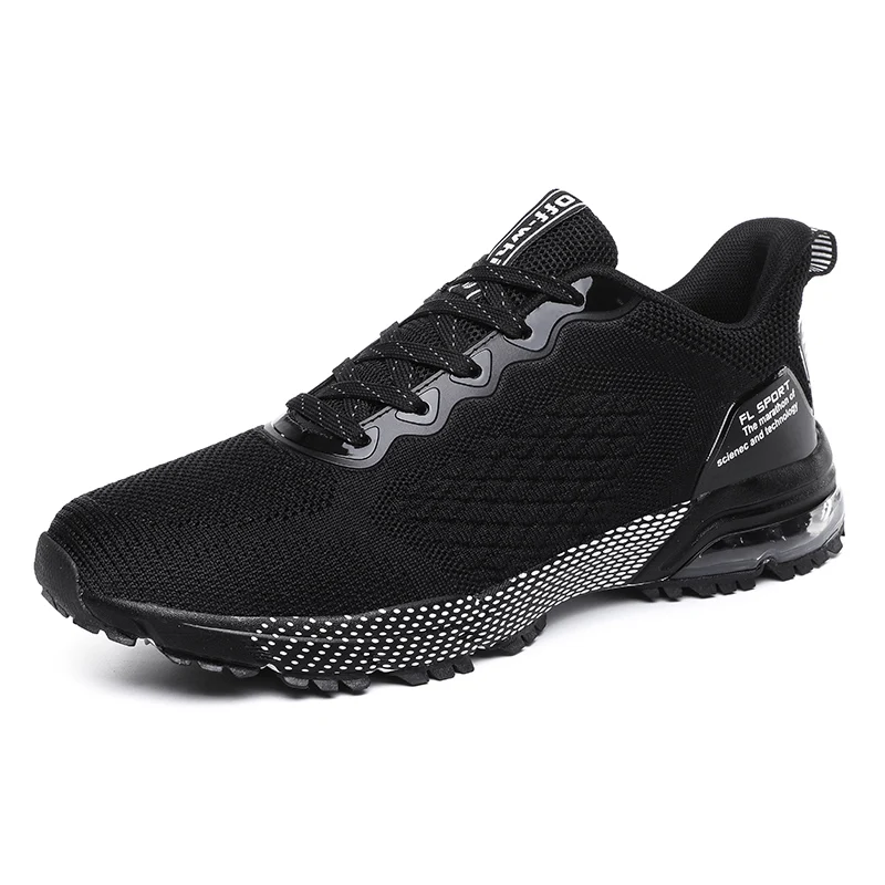 Мужские новые дышащие кроссовки для бега на открытом воздухе с воздушной подушкой для спорта, бега, ходьбы, устойчивые низкие резиновые кроссовки - Цвет: XZP217BK