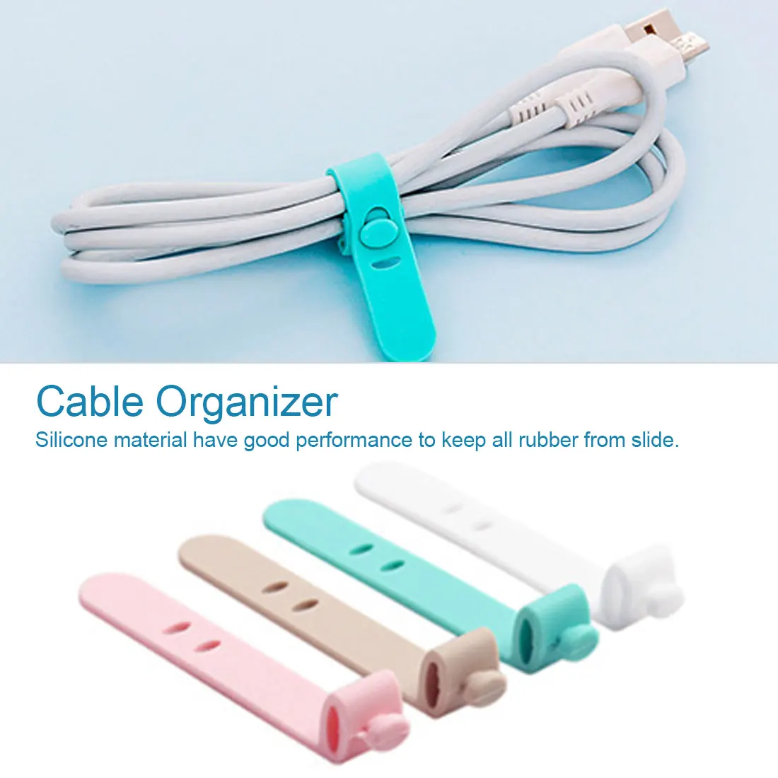 

Cable Winder Silicone Cable Organizer Wire Wrapped Cord Line 6cm Storage Holder for Earphone Wire wrapping Cable Clip
